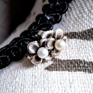 James Avery Tiny Blossom Studs with Cultured Pearl